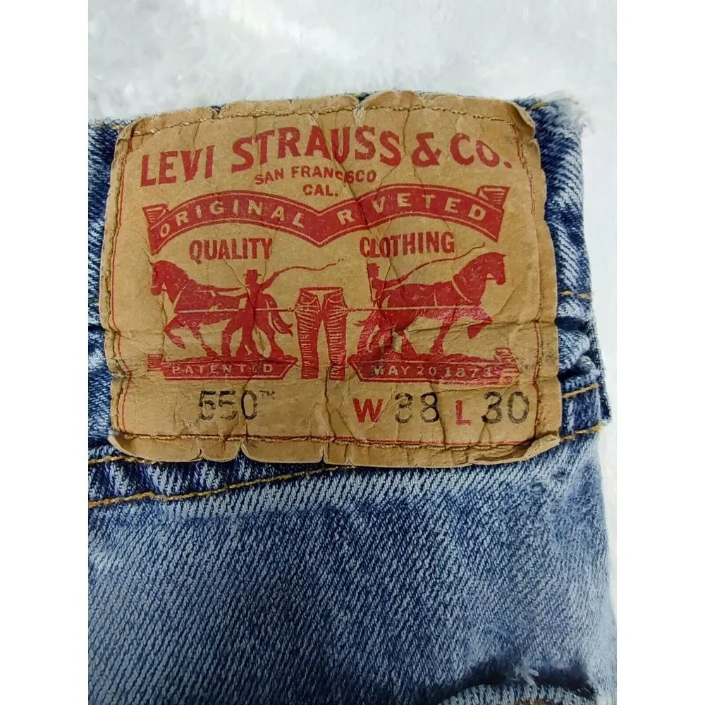 Levi's 550 Jeans Size 38x30 (act 36x28) Relaxed‎ Fit Blue Denim Wide Leg Y2K